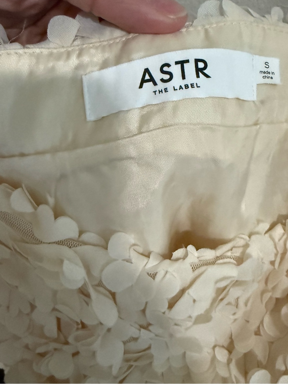 Astr Ena Mini Skirt in Cream - Textured Floral Applique - Never Worn - Picture 5 of 5